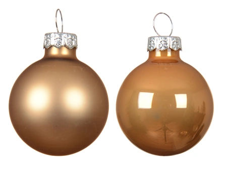 Kerstballen Glas Ø3,5cm Karamel Bruin 16st