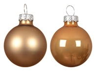Kerstballen Glas Ø3,5cm Karamel Bruin 16st