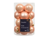Kerstballen Glas Ø3,5cm Peach Pearl 16st
