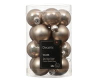 Kerstballen Glas Ø3,5cm Smokey Parel 16st
