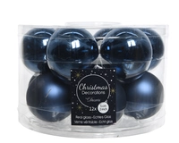 Kerstballen Glas Ø5cm Blauw 12st