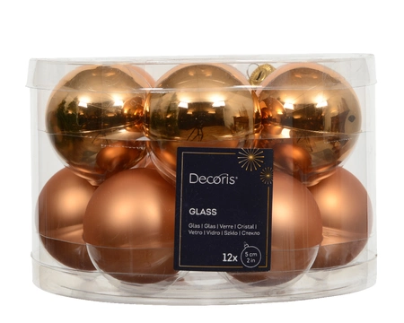 Kerstballen Glas Ø5cm Brandy 12st