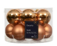 Kerstballen Glas Ø5cm Brandy 12st