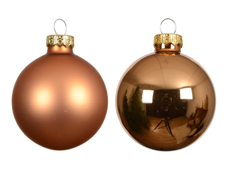 Kerstballen Glas Ø5cm Brandy 12st