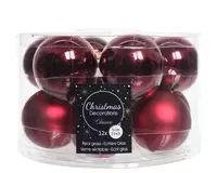 Kerstballen Glas Ø5cm Ossenbloed Rood 12st