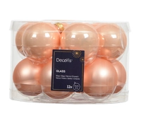 Kerstballen Glas Ø5cm Peach Pearl 12st
