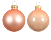 Kerstballen Glas Ø5cm Peach Pearl 12st