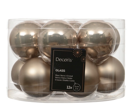 Kerstballen Glas Ø5cm Smokey Parel 12st