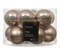 Kerstballen Glas Ø5cm Smokey Parel 12st