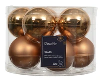 Kerstballen Glas Ø6cm Brandy 10st