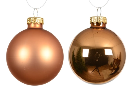 Kerstballen Glas Ø6cm Brandy 20st