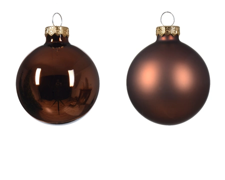 Kerstballen Glas Ø6cm Espresso Bruin 10st