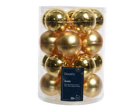 Kerstballen Glas Ø6cm Goud 20st