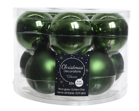 Kerstballen Glas Ø6cm Groen 10st