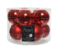 Kerstballen Glas Ø6cm Kerst Rood 10st
