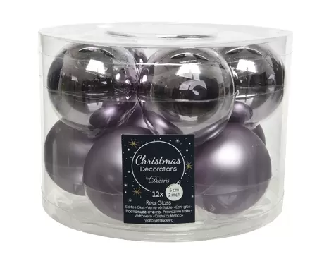 Kerstballen Glas Ø6cm Lila 10st