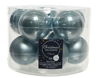 Kerstballen Glas Ø6cm Misty Blauw 10st
