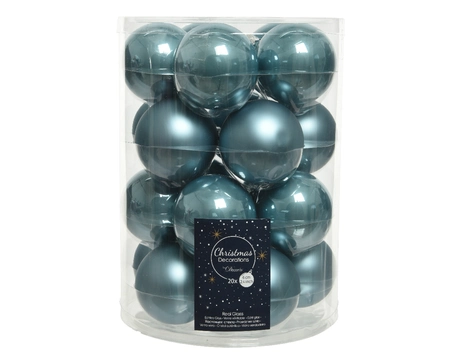 Kerstballen Glas Ø6cm Ochtendblauw 20st