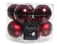 Kerstballen Glas Ø6cm Ossenbloed Rood 10st