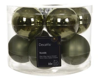 Kerstballen Glas Ø6cm Rozemarijn Groen 10st