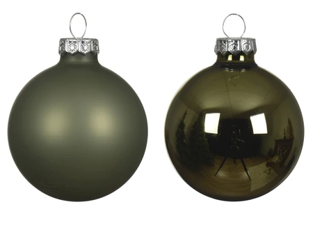 Kerstballen Glas Ø6cm Rozemarijn Groen 10st
