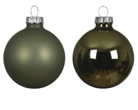 Kerstballen Glas Ø6cm Rozemarijn Groen 10st
