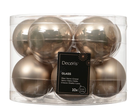 Kerstballen Glas Ø6cm Smokey Parel 10st
