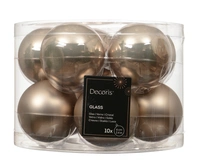 Kerstballen Glas Ø6cm Smokey Parel 10st