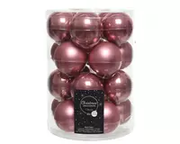 Kerstballen Glas Ø6cm Velvet Roze 20st