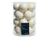 Kerstballen Glas Ø6cm Wol Wit 20st