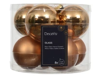 Kerstballen Glas Ø7cm Brandy 8st