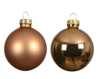 Kerstballen Glas Ø7cm Brandy 8st