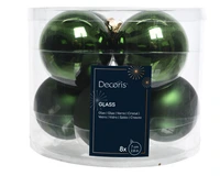 Kerstballen Glas Ø7cm Dennengroen 8st