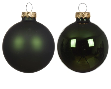 Kerstballen Glas Ø7cm Dennengroen 8st