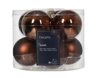Kerstballen Glas Ø7cm Espresso Bruin 8st