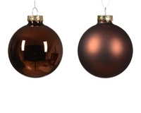 Kerstballen Glas Ø7cm Espresso Bruin 8st