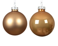 Kerstballen Glas Ø7cm Karamel Bruin 8st