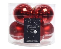 Kerstballen Glas Ø7cm Kerst Rood 8st