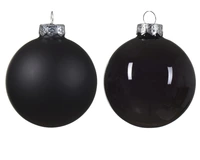 Kerstballen Glas Ø7cm Zwart 8st