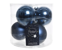 Kerstballen Glas Ø8cm Blauw 6st