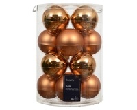 Kerstballen Glas Ø8cm Brandy 16st