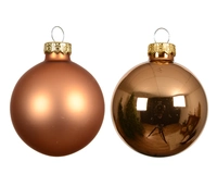 Kerstballen Glas Ø8cm Brandy 16st