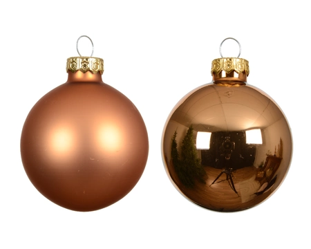 Kerstballen Glas Ø8cm Brandy 6st