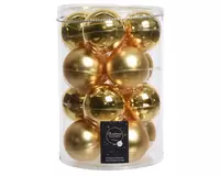 Kerstballen Glas Ø8cm Goud 16st