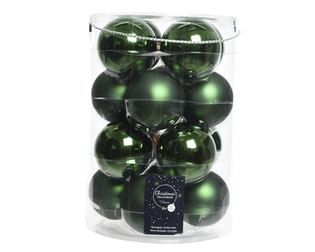 Kerstballen Glas Ø8cm Groen 16st