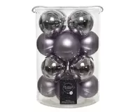 Kerstballen Glas Ø8cm Lila 16st