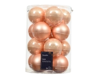 Kerstballen Glas Ø8cm Peach Pearl 16st