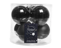 Kerstballen Glas Ø8cm Zwart 6st