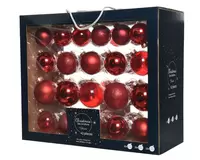 Kerstballen Glas Mix Rood 42st