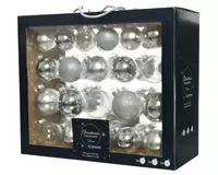 Kerstballen Glas Mix Zilver 42st